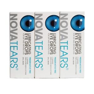 3x Nova Tears Preservative Free Lubricating Eye Drops 3mL