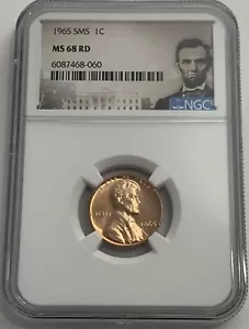 1965 SMS NGC MS68 RD LINCOLN MEMORIAL PENNY 1C SPECIAL MINT SET UNCIRCULATED - Picture 1 of 3