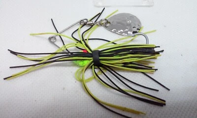 Mini Bushwacker Chartreuse bombardero vintage/negro 1/6 oz. Señuelo de pesca Spinnerbait Foto 1 de 4