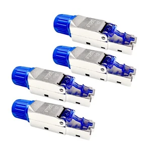 4x Cat8.1 Netzwerkstecker RJ45 Stecker Netzwerk Metall werkzeuglos cat8.1 4 LAN - Bild 1 von 5