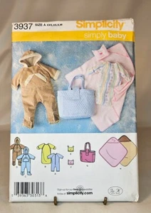 Pattern Infant Bunting Diaper Bag Blanket Romper Sz XXS-M Simplicity 3937 - Picture 1 of 2