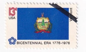 STAMP US SCOTT 1646 "Vermont Flag" 13 CENT 1976 USED HAND CANCEL - Picture 1 of 1