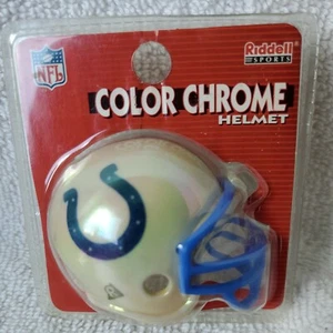 Indianapolis COLTS NFL FUSSBALL RIDDELL FARBE CHROM MIKRO MINI HELM Vintage Neu aus altem Lagerbestand - Bild 1 von 9