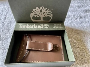 Timberland Men's Premium Genuine Leather Flip Clip Wallet - Picture 1 of 4