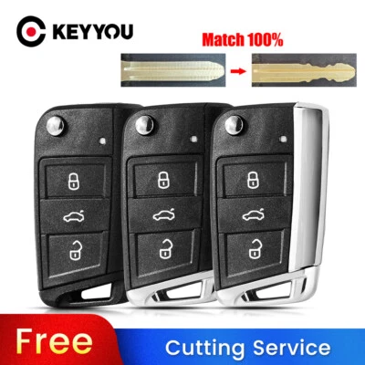 BLADE CUT by PHOTO Car Key Case For Volkswagen VW Golf 7 MK7 Skoda Seat Tiguan Foto 1 de 4