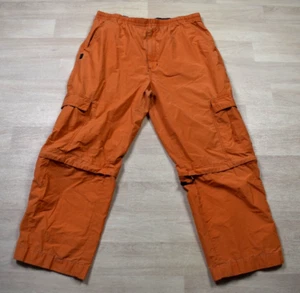 Y2K Ocean Pacific OP Baggy Cargo Pants Zip Off Orange Mens Rave 29" Inseam VTG - Picture 1 of 10