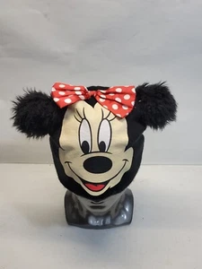 Girls Minnie Mouse Knit Winter Hat With Pom Pom Ears and Bow Disney Licensed - Picture 1 of 5