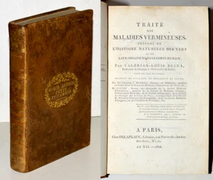 TRAITÉ DES MALADIES VERMINEUSES, V-L BRERA 1804, Parasites Vers Médecine XVIIIe - Picture 1 of 8