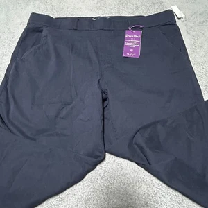 Gloria Vanderbilt Women's Plus Size 22W Navy High-Rise Pull-On Wide-Leg Crop - Picture 1 of 7