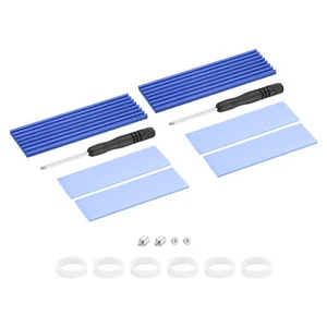 2 Pack M.2 2280 Nvme SSD Kühlkörper Kühler Legierung 1mm 1.5mm Pad Blau - Bild 1 von 5
