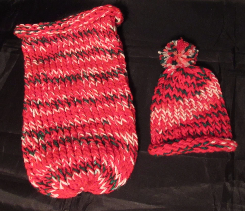 Muñeca bebé renacida rojo verde rayas cocoon y sombrero conjunto foto utilería swaddler papoose Foto 1 de 4