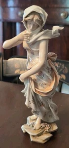 Antique Beautiful Woman Porcelain Figure Continental European Hand Painted as is - Picture 1 of 20