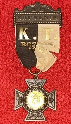 MEDALLA DE RECUERDO VINTAGE 1895 Boston Knights Templar 26th Trienal Cónclave CMDRY Foto 1 de 4