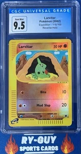 2002 POKÉMON EXPEDITION REVERSE HOLO LARVITAR #116 CGC 9.5 - Foto 1 di 2