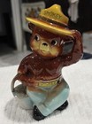 Vintage  Smokey the Bear Cub Ceramic Coin Bank Rare