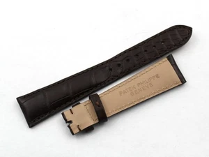 Service Band Patek Philippe Alligator Veritable Testa di Moro 19/14mm Hand Made - Picture 1 of 5