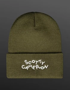 NEU AUSVERKAUFT Scotty Cameron Putter olivgrün Dancing Script Beanie Wintermütze - Bild 1 von 2