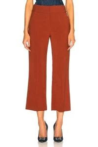 VERONICA BEARD Cormac Wool High Rise Kick Flare Pant Trouser Rust Saks 2 $395 - Picture 1 of 9