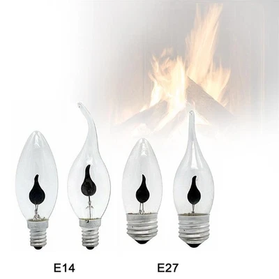 E27 E14 LED FLACKER Feuer Flamme Kerze Glühbirne Atmosphäre-Wohnkultur Lampe 1 x - Bild 1 von 4