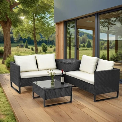 OUTVITA Polyrattan Gartenmöbel Set Lounge Terrassenmöbel Sitzecke Sitzgruppe DE - Bild 1 von 4