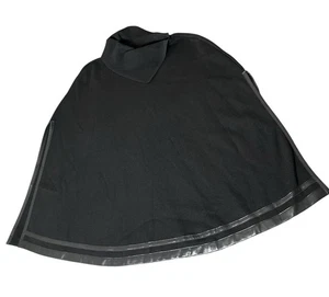 Chico’s Pullover Cape mit Kunstlederbesatz Gr. L/XL schwarz hochgeschlossen Poncho elegant - Bild 1 von 10