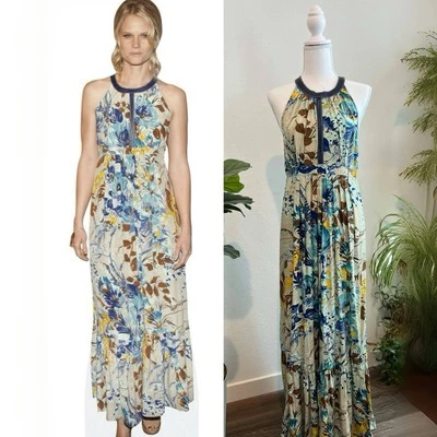 Maxi Vestido Raro Tracy Reese Floral 100% Seda Talla 8 Como Se Ve en Joelle Carter Foto 1 de 4