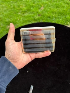 TRES BELLE BOITE A CIGARETTES EN ARGENT MASSIF ET OR 14 CARATS - Bild 1 von 10