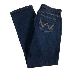 Wrangler Q-Baby Wmn 13/14 x 33 Ultimate Riding Jeans WRQ20DD Bootcut Blue Hemmed - Picture 1 of 13