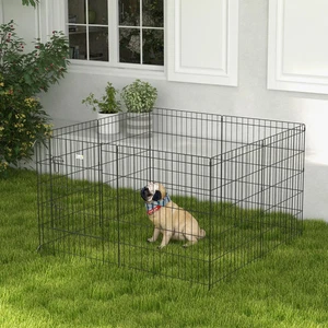 Recinto per Cani e Cuccioli da 6 Pezzi in Filo di Metallo, 120x 61x65 nero - Foto 1 di 4