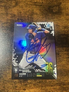 Andres Gimenez signed IP Autogramm 2019 Bowman Chrome Top 100 BTP-36 Blue Jays - Bild 1 von 2