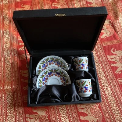 Espresso Cup Kutahya Porcelain Collectors Edition Nurdan Tea Saucer Set Boxed - Image 1 of 4