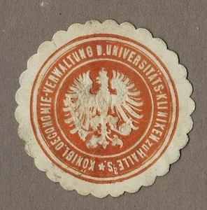 Marca sigillo RE. AMMINISTRAZIONE ECONOMICA D. CLINICHE UNIVERSITARIE A SALA a/S. - Foto 1 di 1