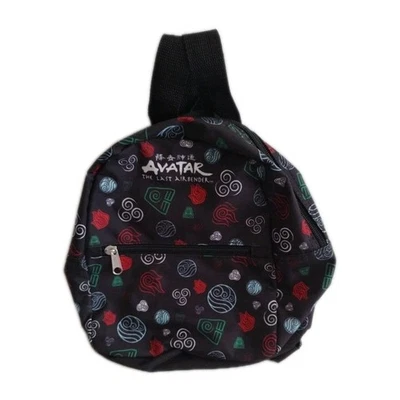 Mini Mochila Bolso Cartera Avatar The Last Airbender Negro Símbolos Nickelodeon Foto 1 de 4