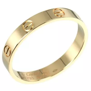 CARTIER mini love wedding Ring K18 yellow gold #9.9(US Size) 3.85g mens - Picture 1 of 10