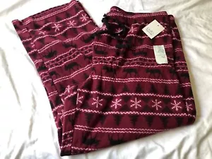 Herren Microfleece Schlaf Pyjamahose Gr. XXL Elch Schneeflocken - Bild 1 von 8