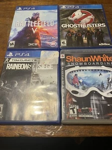 3 Ps4 Games & 1 PS3 Game. Ghostbusters, Rainbow X/ Siege, Battelfield V, Shaun W - Picture 1 of 2