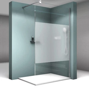 Duschabtrennung Duschwand Walk In NANO Glas Duschtrennwand Dusche Teilsatiniert - Bild 1 von 7