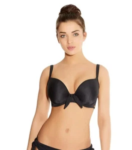 Freya Womens Deco Swim Underwired Moulded Bikini Top, Black 30I - Picture 1 of 2