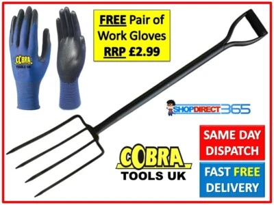 Heavy Duty Stainless Carbon Steel Garden Digging Fork Handle Farmer Lawn 25-55 - Image 1 of 4