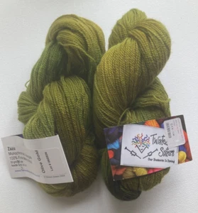 Twisted Sisters Zazu Monochrome Variegate Yarn 100% Alpaca Olive Gold Lot of 2 - Picture 1 of 4