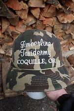 Vintage Coquille Oregon Taxidermy Baseball Cap Hat Hunting Camo Snap back