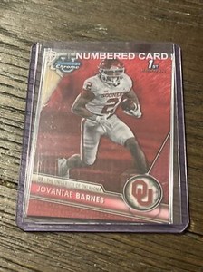 Jovantae Barnes 2023 Bowman Chrome University 1st Bowman Red Shimmer /5