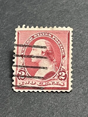 Scott #220 2c WASHINGTON 1890 USED Carmine - Image 1 of 2