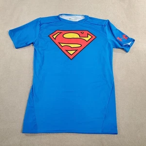 Under Armour Superman Shirt Mens Large Blue Compression Training Gym Heatgear * - Picture 1 of 13