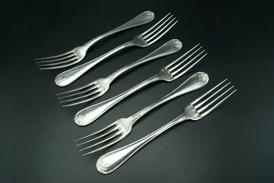 CHRISTOFLE EMPIRE MALMAISON 6 ОБЕДЕННЫХ ВИЛОК ПОСЕРЕБРЕННЫЙ БЛЕСТЯЩИЙ БЛЕСК ФРАНЦИЯ - Изображение 1 из 4