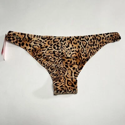 Victoria Secret Large L Itsy Bikini Bottom Cheeky Ruched Back Leopard Print Sexy - Image 1 of 4