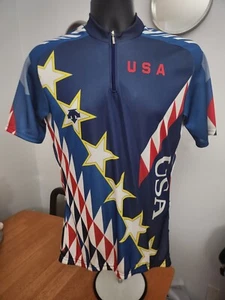 Vintage Descente USA 1/4 Zip Cycling Jersey Mens Medium - Picture 1 of 17
