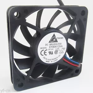 4pcs DELTA EFB0612HA 60x60x10mm 6010 DC12V 0.18A 3pin Connector DC Cooling fan - Picture 1 of 5