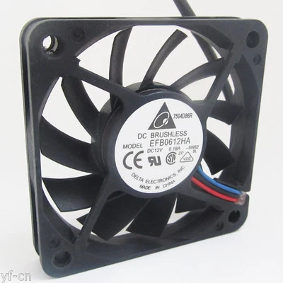 1pc DELTA EFB0612HA 60x60x10mm 6010 DC12V 0.18A 3pin Connector DC Cooling fan - Image 1 of 4
