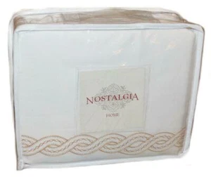 NOSTALGIA HOME Gabrielle White W/ Gold Embroidery FULL/ QUEEN DUVET SHAMS SET - Picture 1 of 1